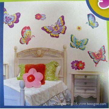 Removable 3-D Glitter Wall Sticker for Kids, with Water-resistant and Transferable Glue